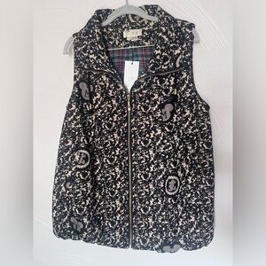 NWT Keke Linen Blend Disney Print Vest Women’s Size L